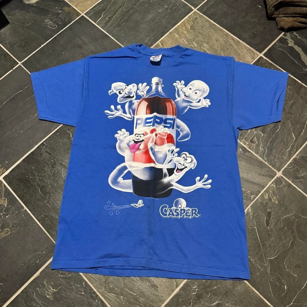 VINTAGE 90s Casper the Ghost Pepsi PROMO TEE - Large - Picture 2 of 8